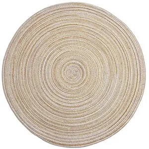 RICEEL Lot de 6 sets de table ronds résistants à la chaleur et lavables (beige) pas cher
