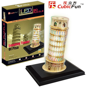 Puzzle 15 Pièces : Puzzle 3D avec LED - Tour de Pise, Cubic Fun pas cher