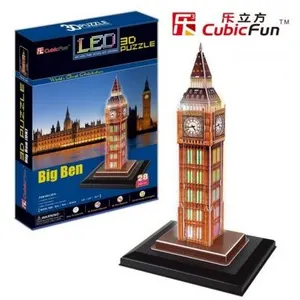 CubicFun Puzzle 28 Pièces : Puzzle 3D avec LED - Big Ben, Cubic Fun pas cher