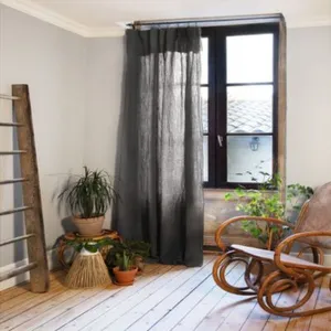 Housse De Rêve Rideau Ajustable 140x300 cm Gaze de Coton Granit pas cher