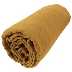 Comparateur de prix : Drap Housse 100% Gaze de Coton 74 Fils - Jaune, 180 x 200 cm