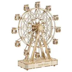 Robotime Puzzle 3D Grande roue 33,8 cm en bois naturel 232 pièces pas cher