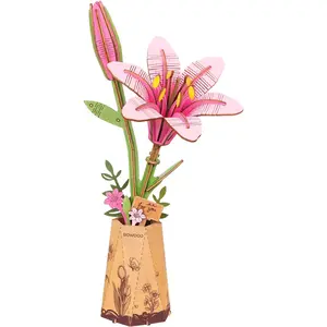 Puzzle 3D en bois Rowood Fleur de Lys rose