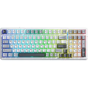 AULA F99 Clavier mécanique sans fil - Switch Gray Wood - Gris clair/Bl... pas cher