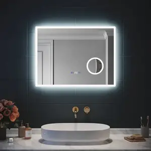 SIRHONA 3X loupe Miroir LED Salle de Bain avec éclairage, Miroir avec ... pas cher