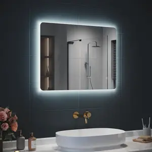 SIRHONA Miroir LED Salle de Bain 80x60cm Miroir Lumineux Salle de Bain... pas cher
