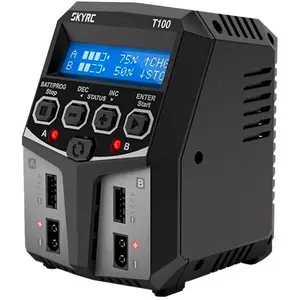 Comparateur de prix : Chargeur Duo Skyrc T100 Lipo 2-4s 5a 2x50w - 100162-Sky Rc