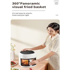 FUIENKO Friteuse à air 4,5 litres avec 10 programmes, visible, température réglable, panier antiadhésif sans BPA, 1350 watts
