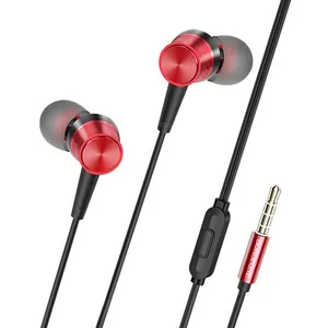 Ecouteurs BOROFONE BM52 Universel 3.5mm Rouge pas cher