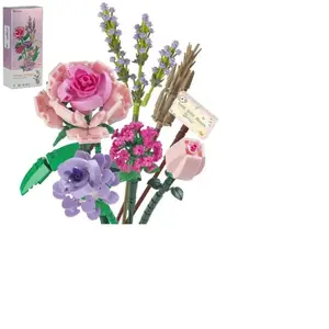 blocs de construction Bouquet de fleurs Mini rose lavande, comparable à Lego, 393 briques - LEGO compatible 31657