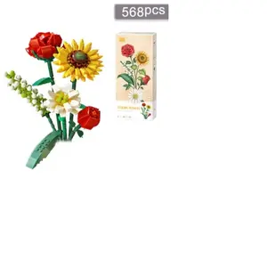 LEGO Loz - Le bouquet - Roses rouges et tournesols