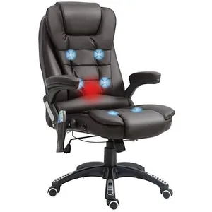Comparateur de prix : Fauteuil de bureau massant chauffant électrique HOMCOM - Marron - PU -...