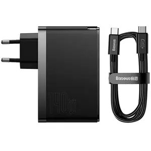 Comparateur de prix : BASEUS Chargeur mural - - GAN 5 Pro 140W - PD QC4.0 - Câble 240W - Noir