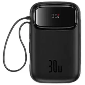 Comparateur de prix : Power bank 10000mAh QPow 2 30W avec câbles USB-C intégrés - noir