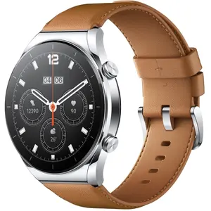 Comparateur de prix : Xiaomi Watch S1 46 mm Argent Bracelet cuir marron [Wi-Fi]