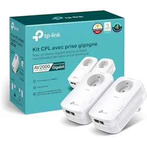 Comparateur de prix : TP-Link Kit de 2 CPL AV2000 - 2 ports Ethernet Gigabit avec prise gigogne (FR)