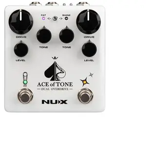 Comparateur de prix : NUX Ace of Tone NDO-5 Pédale d'overdrive double empilage Blanc