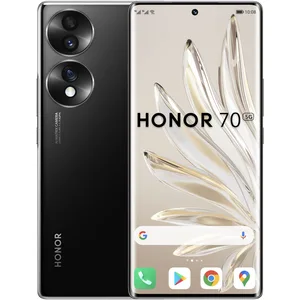 Comparateur de prix : HONOR Smartphone 70, téléphone Portable 5G, débloqué sans SIM, 8 + 256 Go, Triple caméra arrière 54 MP, écran incurvé OLED 120 Hz de 6,67 Pouces, Android 12, 4800 mAh, Noir Minuit