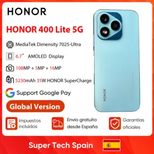 Smartphone HONOR 400 Lite 5G 8Go 256Go Gris 67 pouces Bouton de caméra... pas cher