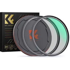 K&F Concept Filtre Polarisant 77mm CPL Magnétique Installer Rapide avec Bague Base et Bouchon Devant en Métal pour Objectif Appareil Photo