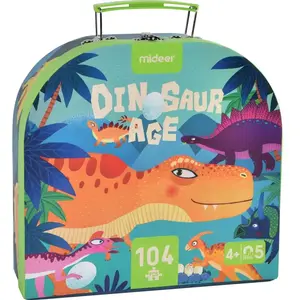 Mideer Puzzle Dinosaures - PLAN TOYS - 104 pièces - Animaux - Enfant - Multicolore