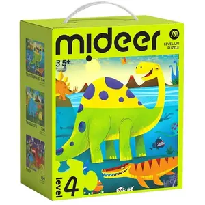 Mideer Coffret Puzzles Evolutifs - Niveau 4 - les Dinosaures MD1643 pas cher