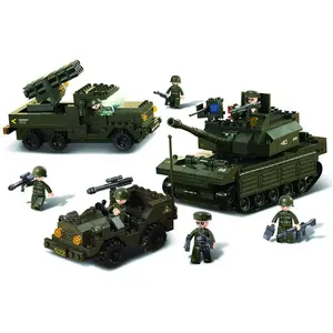 Sluban Sluban M38-B6800 - Army Set - Char + Lance Roquettes + Jeep pas cher