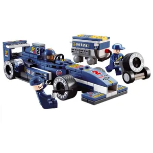 Sluban formula 1 - m38-b0351 - f1 racing - voiture bleue + mécanicien pas cher