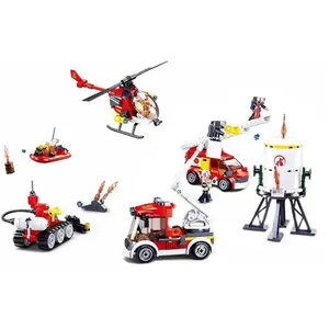 Jeu de construction sluban fire set véhicules camion pompier M38-B0811 figurines articulés pas cher