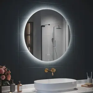 SIRHONA Miroir Rond Salle de Bain LED Miroir Lumineux Salle de Bain av... pas cher
