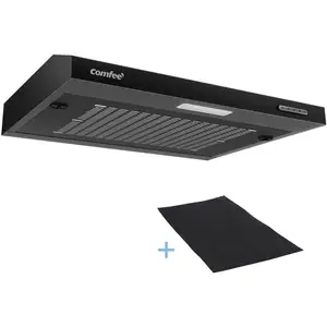 Comparateur de prix : COMFEE'SLIF17B-60 LED,Hotte aspirante 60 cm, sous comptoir, 2 modes d'aspiration - 3 niveaux de vitesse - Noir