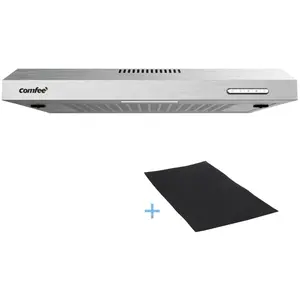Comparateur de prix : COMFEE Hotte Aspirante Casquette Visière- 60cm--3 Vitesse--Evacuation et Recyclage--LED lampe avec le Filtre Coton en Inox