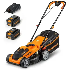 LawnMaster CLMF2434G Tondeuse à Gazon à Batterie 24 V, 4,0 Ah, 2 Batte... pas cher