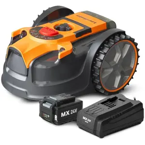 Comparateur de prix : Lawnmaster Robot tondeuse autonome 24V sans fil périmétrique - Le robo...