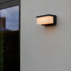 Applique extérieure LED 9W hybride solaire/gris Lutec pas cher