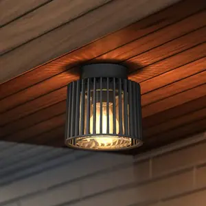 LUTEC Plafonnier d'extérieur SHYNE, noir, 16 cm, métal, IP54, E27Vendu parluminaire