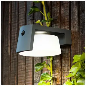 Lutec Moon solaire Applique murale LED avec détecteur de mouvements, 6906001118,Vendu parkaufland