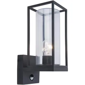 Lutec Flair Applique murale E27 carré 1 source lumineuse avec détecteur de mouvements, 5288802012,Vendu parkaufland