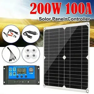 SIOKS 200w 60a 12v Kit Panneau Solaire Contrôleur De Charge De Batteri... pas cher