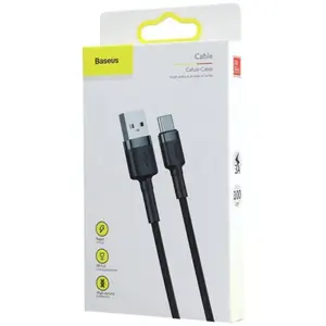 Câble USB Type C - BASEUS - Charge Rapide - 1m - Nylon Tressé - Noir pas cher