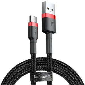 Baseus Câble nylon résistant usb-c QC3.0 2A 3M noir et rouge pas cher