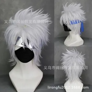 Perruque Anime Cosplay Naruto Kakashi+Bandeau+masque pas cher