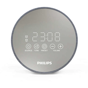 Radio-réveil design Philips DR402 finition miroir et tissu