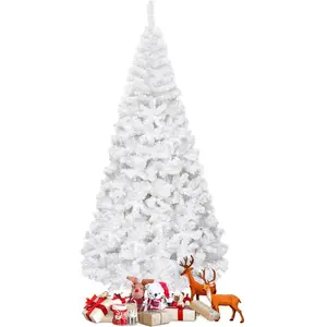 COSTWAY Sapin de Noël artificiel 240cm avec 1138 pointes, aiguilles en... pas cher