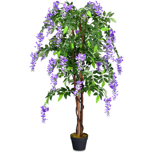 CostwayPlante artificielle 150cm en pot Fausse plante Wisteria avec fl... pas cher