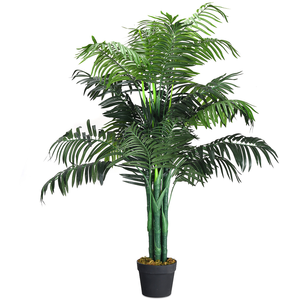 CostwayPlante Artificielle 110cm en pot Faux arbre palmier Aréca avec ...