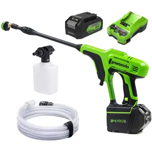 GREENWORKS PISTOLET NETTOYEUR À PRESSION SUR BATTERIE G24PWK4 (LI-ION 24V, PUISSA pas cher