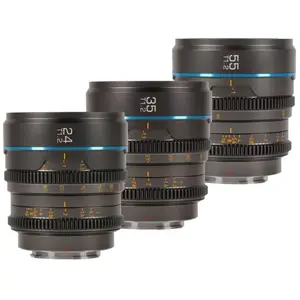 Comparateur de prix : Sirui Nightwalker Series 24, 35&55mm T1.2 S35 Objectif Ciné à mise au point manuelle (monture M4/3, gris métal)