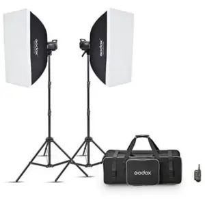 Comparateur de prix : Kit 2 Studio Flash Godox MS300V-F Noir et blanc