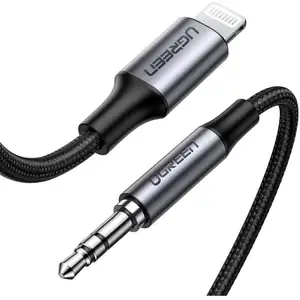 Ugreen Câble audio aux pour iPhone mfi Lightning - mini-jack 3,5 mm 1 m, gris